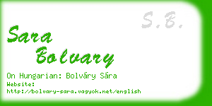 sara bolvary business card