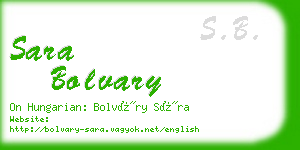 sara bolvary business card